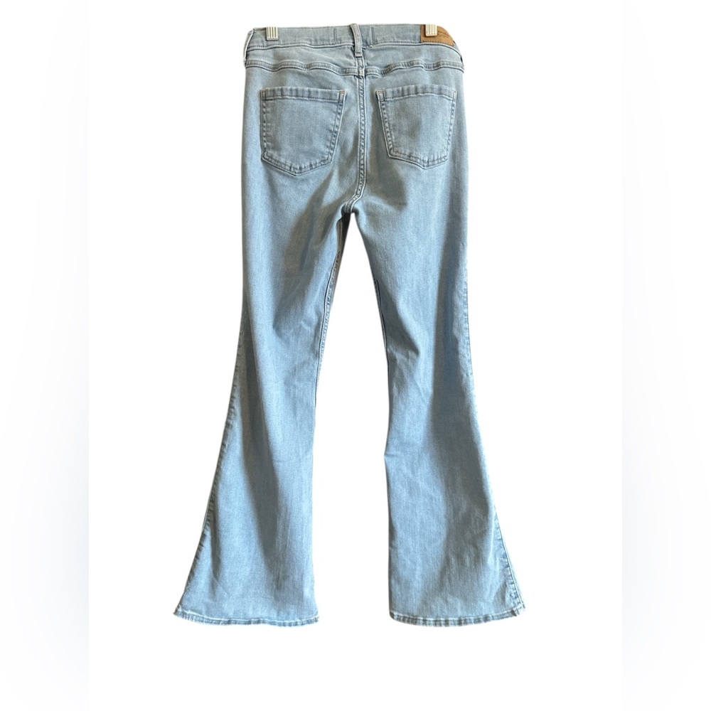 Abercrombie & Fitch Light Blue Distressed Flare Jeans - Picture 2 of 3